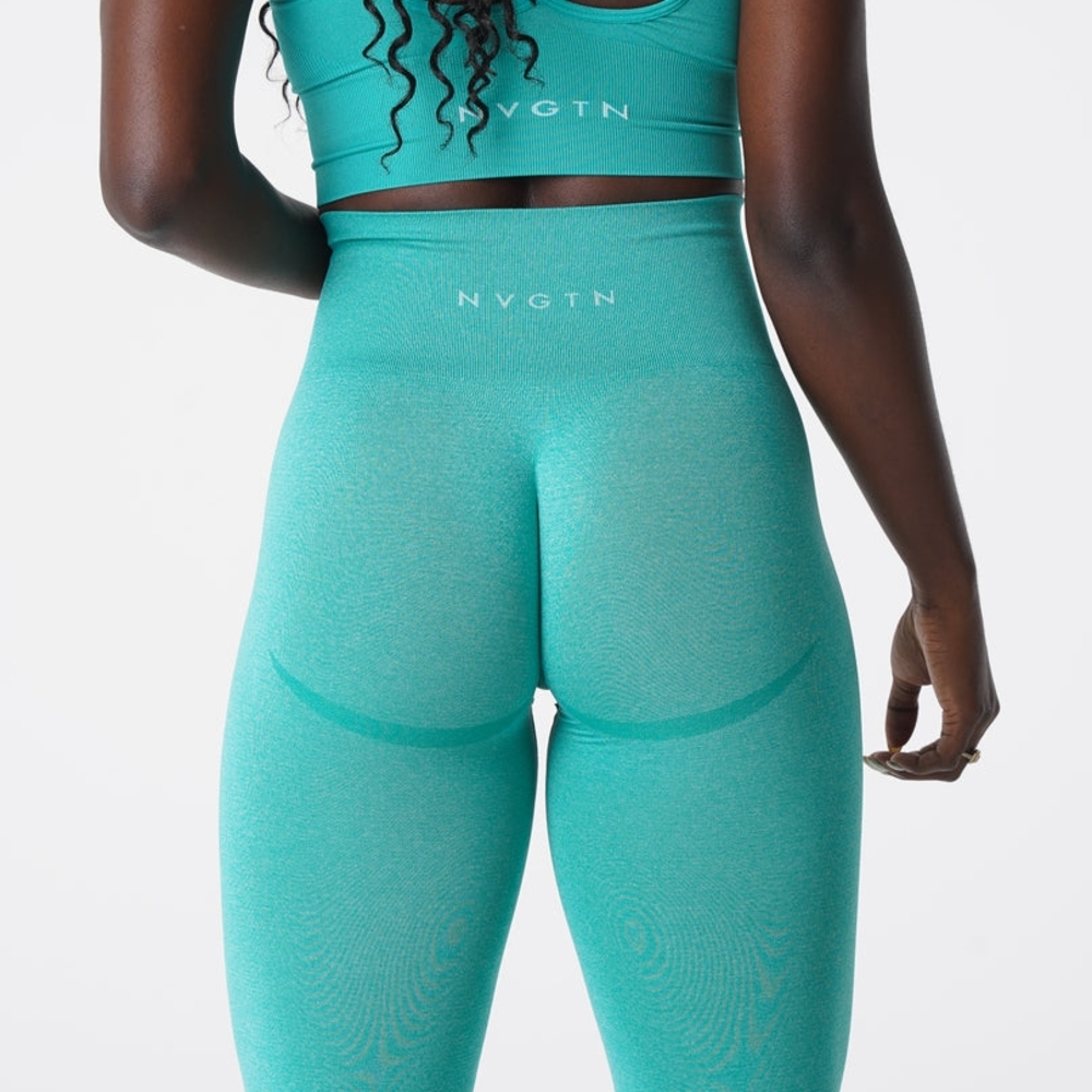 NVGTN Women's Teal High-Waisted Seamless Leggings XS